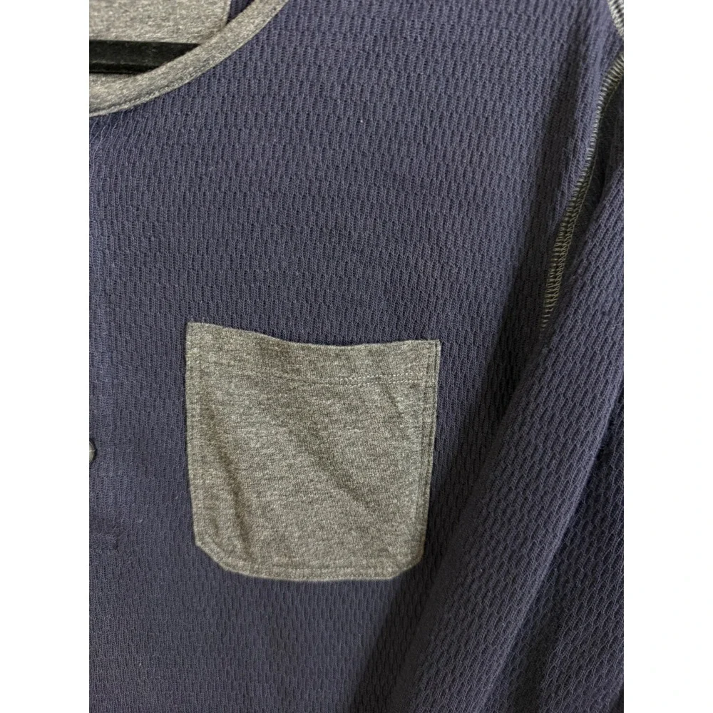 Banana Republic Sweatshirt‎ Men's Medium Blue Gray Long Sleeve Henley Shirt